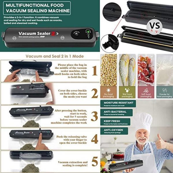 Freshfood – Tolmuimeja tolmuimeja pakkimismasin + 10 kotti slider