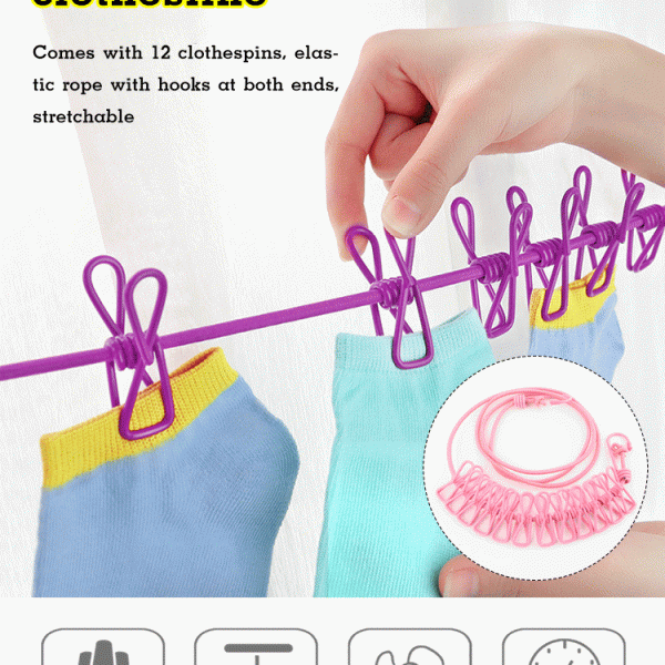 Stretchy Clothesline – painduv köis riiete kuivatamiseks slider