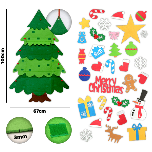FELT CHRISTMAS TREE – Vildist puu koos kaunistustega slider