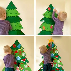 FELT CHRISTMAS TREE – Vildist puu koos kaunistustega 03