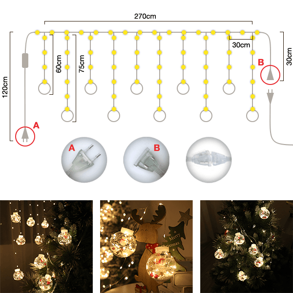 SANTA BALL – helendavad jõulupallid (3 m) 03